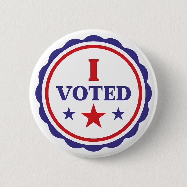Ich habe abgestimmt | Classic Red White and Blue M Button (Vorderseite)