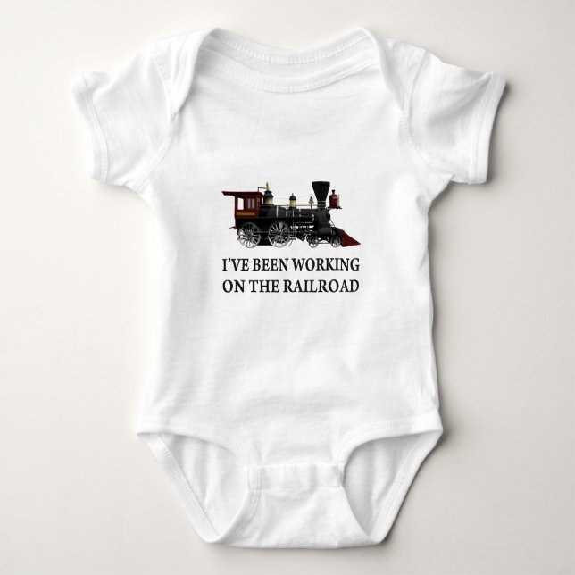 Ich habe an der Eisenbahn gearbeitet Baby Strampler (Vorderseite)