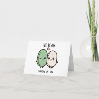 "Ich habe an dich gedacht" Kawaii Bohnen Karte