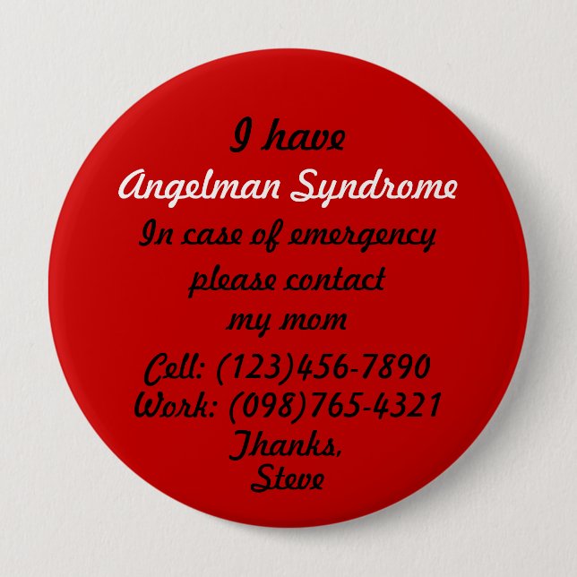 Ich habe Angelman Syndrom-Knopf Button (Vorderseite)