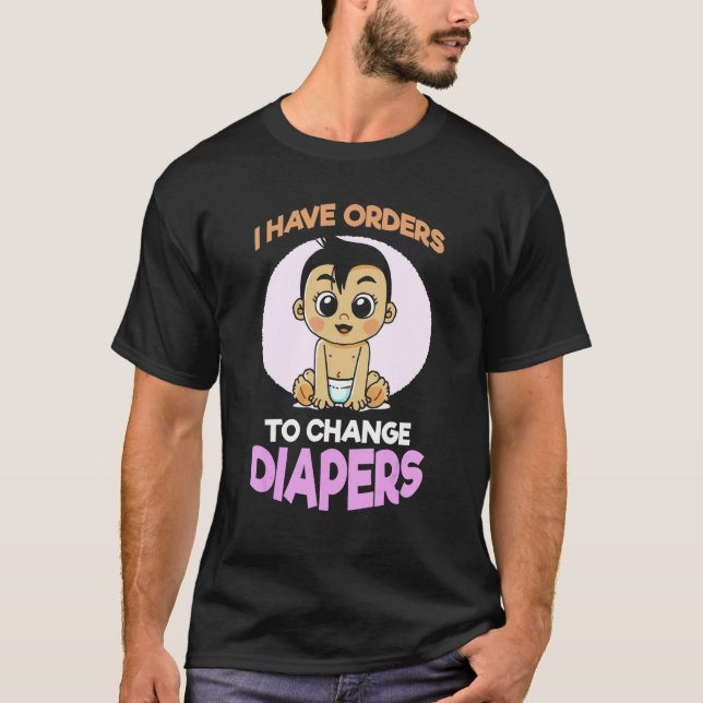 Ich habe Anweisungen, Diapers neuen Elternprozess- T-Shirt (Vorderseite)