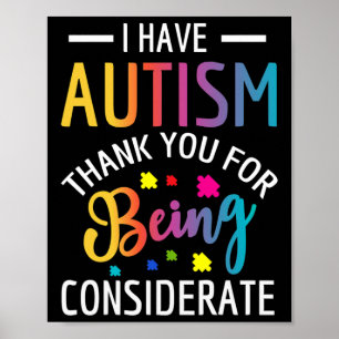 Ich habe Autismus Autistisch für Kinder  Poster