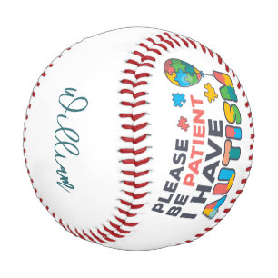 Ich habe Autismus Personalisiertes modernes Namens Baseball