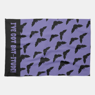Ich habe Bat-itude Got! Lila und schwarzes Becken Geschirrtuch