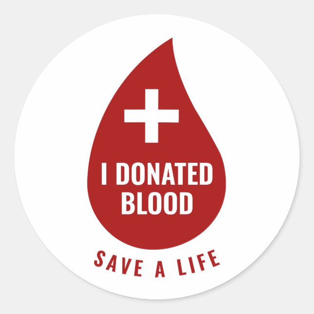 Ich habe Blut gespendet und einen Lebensticker Ger Runder Aufkleber (Vorderseite)