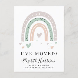 Ich habe Boho-Regenbogen-Bewegung bewegt Ankündigungspostkarte