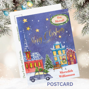 Ich habe das Budget Postcard Weihnachtsdorf versch Ankündigungspostkarte