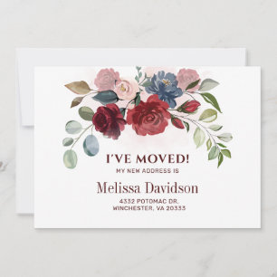 Ich habe das Burgund-Floral-Bewegung bewegt Ankündigung