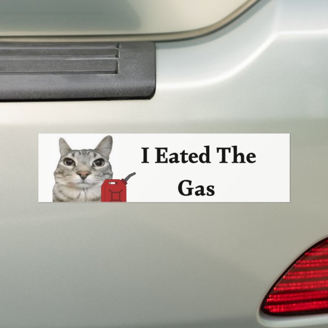Ich habe das Gas gegessen | Funny Cat Meme Sticker Autoaufkleber (Auf Auto)