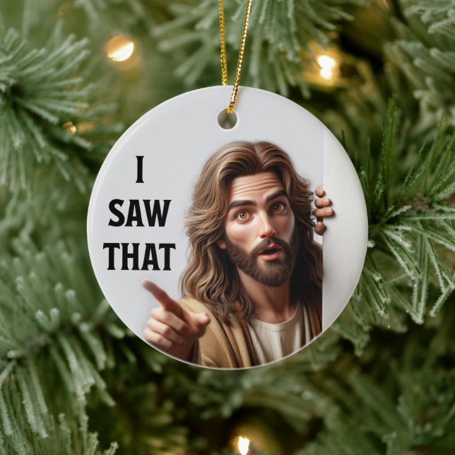 Ich habe das gesehen - Weihnachts-Weihnachtsschmuc Keramik Ornament (Baum)