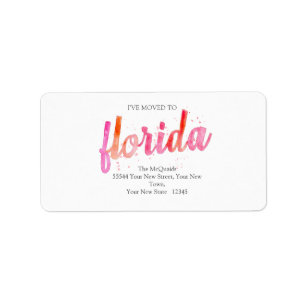 Ich habe den Aquarell Florida-Staat bewegt Adressaufkleber