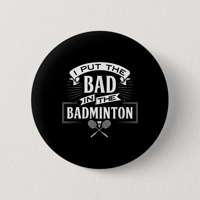 Ich habe den Badminton-Player-Rackets-Shuttle schl Button (Vorderseite)