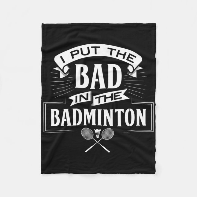 Ich habe den Badminton-Player-Rackets-Shuttle schl Fleecedecke (Vorderseite)