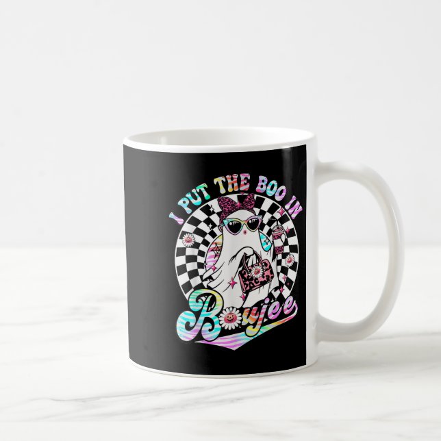 Ich habe den Boo in Boujee Ghost Retro Zebra Leopa Kaffeetasse (Rechts)