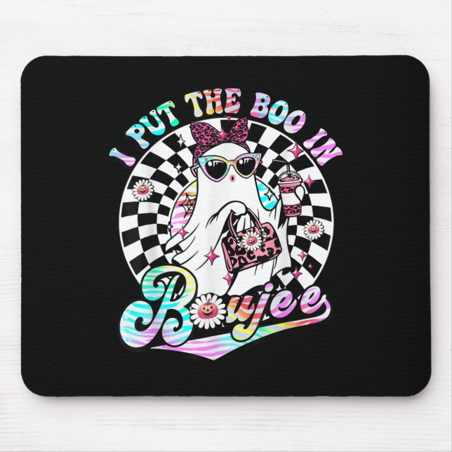 Ich habe den Boo in Boujee Ghost Retro Zebra Leopa Mousepad (Vorne)