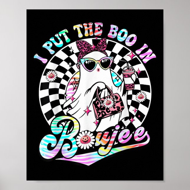 Ich habe den Boo in Boujee Ghost Retro Zebra Leopa Poster (Vorne)