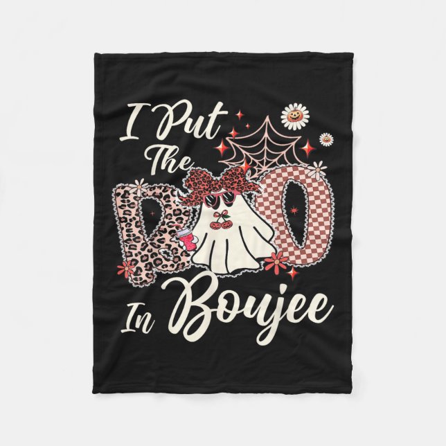 Ich habe den Boo in Boujee Niedlich Leopard Retro  Fleecedecke (Vorderseite)