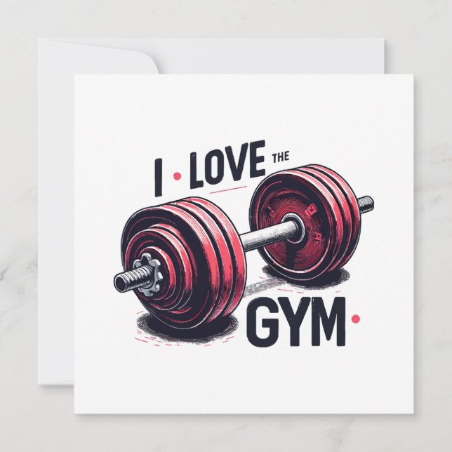 Ich habe den Fitnessraum Liebe Einladung (Rückseite)