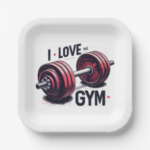 Ich habe den Fitnessraum Liebe Pappteller