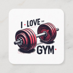 Ich habe den Fitnessraum Liebe Quadratische Visitenkarte