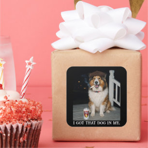 Ich Habe Den Hund In Mir, Lustiges Collie-Meme Quadratischer Aufkleber