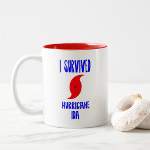 Ich habe den Hurrikan Ida überlebt Zweifarbige Tasse