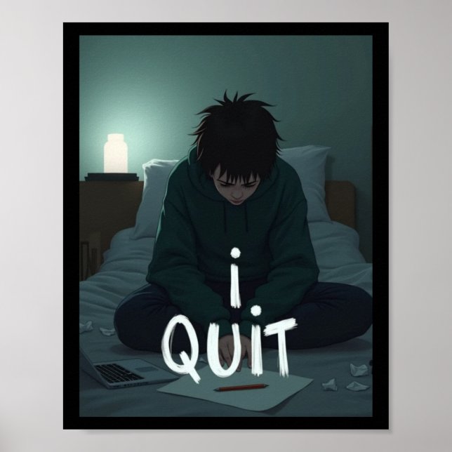 Ich habe den Sticker gekündigt Poster (Vorne)