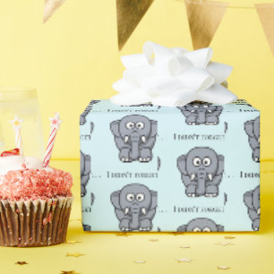 Ich habe den süßen lustigen grauen Elefanten-Carto Geschenkpapier
