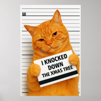 Ich habe den Weihnachtsbaum umgeworfen 😼🎄 Poster
