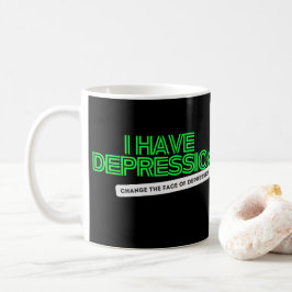 Ich habe Depressionsnebel für Schlichte schwarze C Kaffeetasse