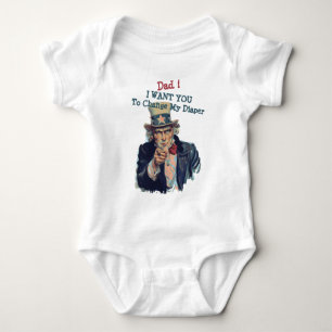 Ich habe dich Gewollt Niedlich Funny Uncle Sam R Baby Strampler