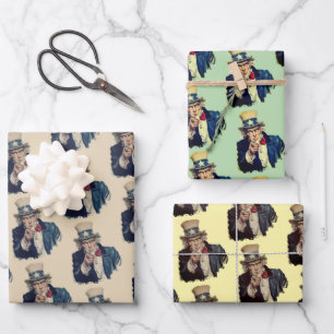 Ich habe dich Gewollt   Uncle Sam Vintag Retro Bea Geschenkpapier Set