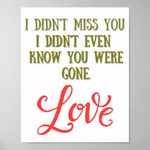 Ich habe dich nicht vermisst poster