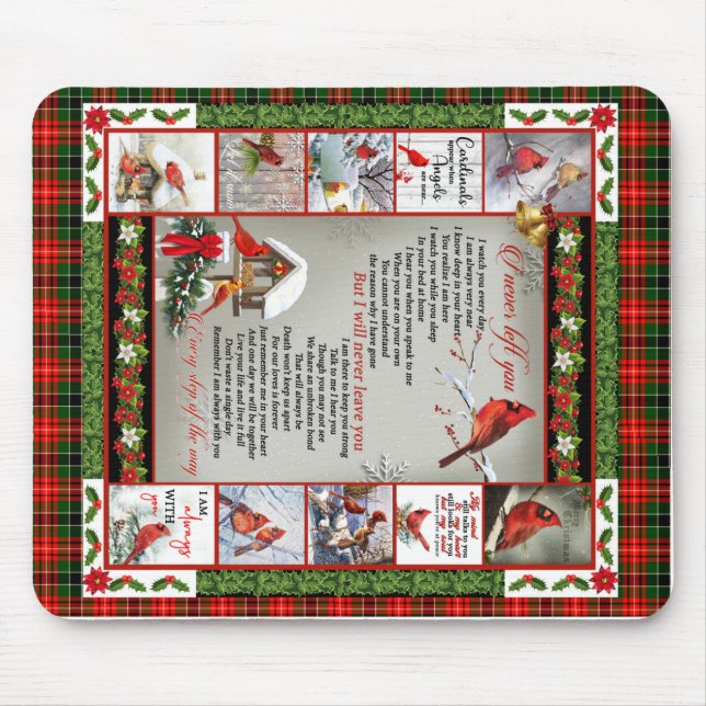 Ich habe dich nie Verlassen, Weihnachts-Kardinal-Q Mousepad (Vorne)