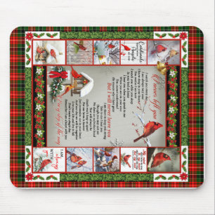 Ich habe dich nie , Weihnachts-Kardinal-Quilt-Blan Mousepad