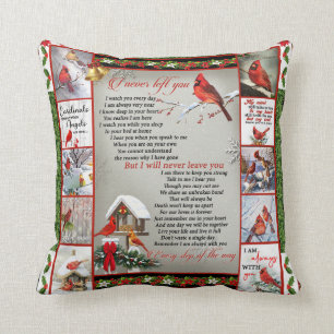 Ich habe dich nie , Weihnachts-Kardinal-Quilt Kissen