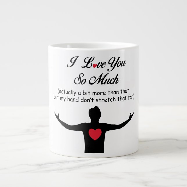 Ich habe dich so sehr Liebe Jumbo-Tasse (Vorderseite)