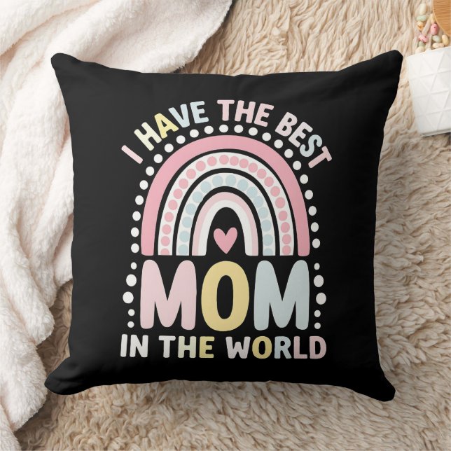 Ich habe die beste Mama in der Welt Boho Regenboge Kissen (Decke)