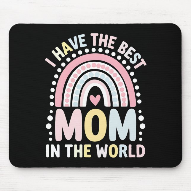 Ich habe die beste Mama in der Welt Boho Regenboge Mousepad (Vorne)