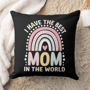 Ich habe die beste Mutter der Welt Boho Regenbogen Kissen