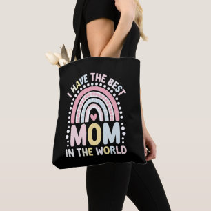 Ich habe die beste Mutter der Welt Boho Regenbogen Tasche
