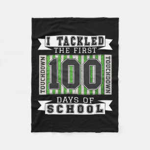 Ich habe die ersten 100 Tage der Schule - Fußball Fleecedecke