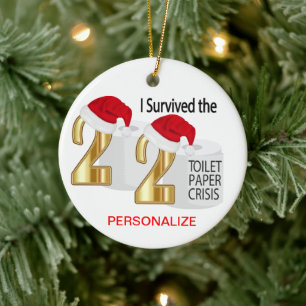 Ich habe die Krise des Toilettenpapiers 2020 über Keramik Ornament
