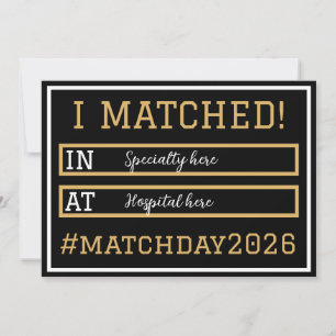 Ich habe die Match Day-Ankündigung bestanden Einladung