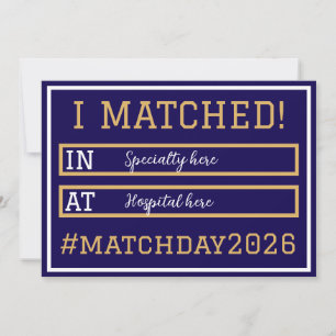 Ich habe die Match Day-Ankündigung erhalten Einladung