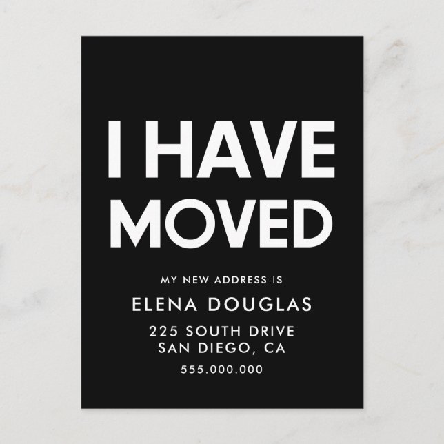 Ich habe die Meldung "Minimalistisch Moving" schwa Postkarte (Vorderseite)