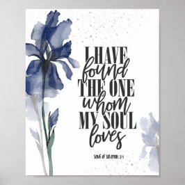 Ich habe die One Bible Verse Blue Floral gefunden Poster