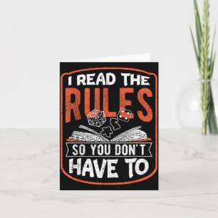 Ich habe die Regeln gelesen, damit das nicht du tu Karte