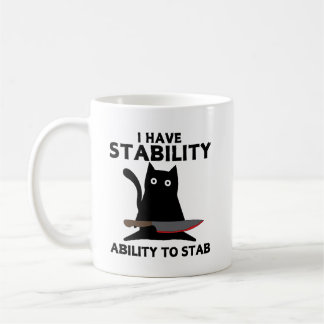 Ich habe die Stabilität, um die lustige schwarze K Kaffeetasse