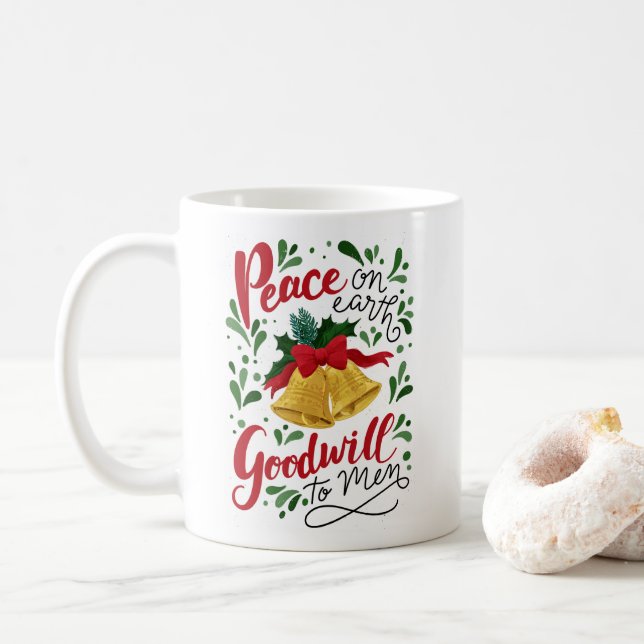 Ich habe die Tasse des Bells-Kaffees gehört (Mit Donut)
